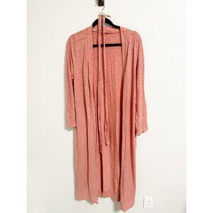 Garnet Hill Womens Coral Cotton Tensel Lyocell Robe Size Small